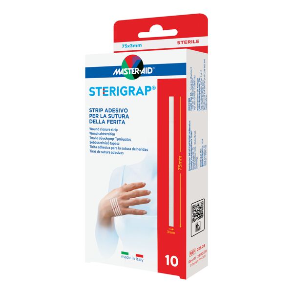 pietrasanta pharma spa master-aid sterigrap strip adesivo sutura ferite 75x3 mm 10 pezzi