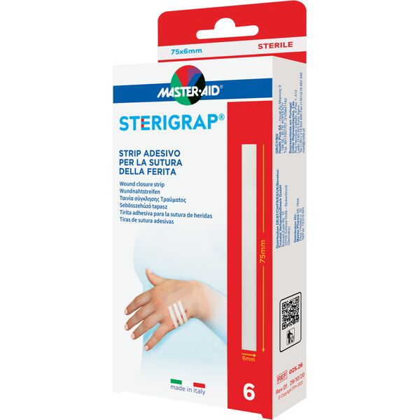 pietrasanta pharma spa master-aid sterigrap strip adesivo sutura ferite 75x6 mm 6 pezzi