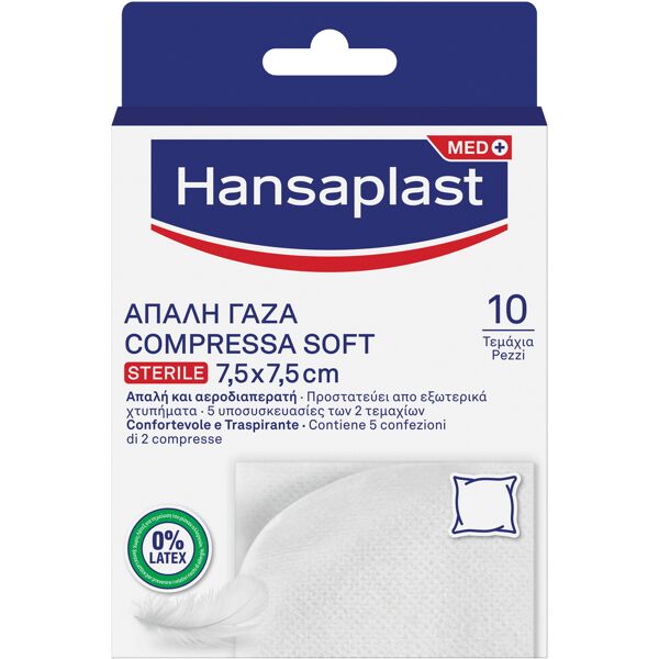 hansaplast garza compressa soft sterile 7,5x7,5 10 pezzi