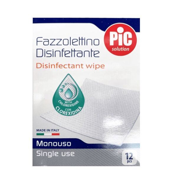 pic fazzolettino disinfettante 12 fazzolettini monouso