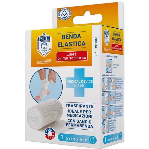 dr protect benda elastica traspirante per medicazione ferite 6cm x 4m