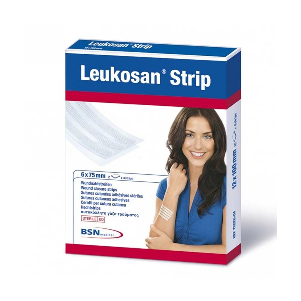 BSN Medical Leukoplast Leukosan - Cerotti per Sutura Cutanea 6 x 74mm, 2 Buste da 3 Strips