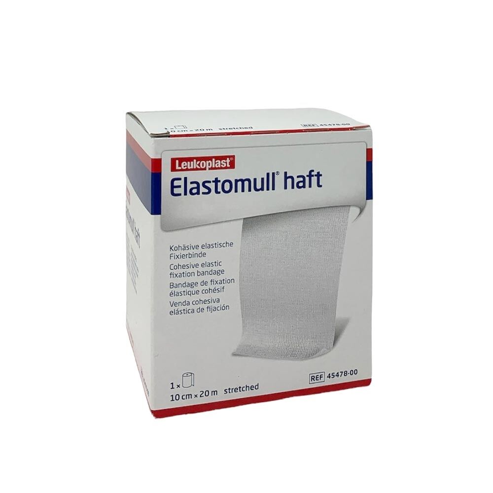 BSN Medical Leukoplast Elastomull Haft Benda di fissaggio autoaderente 10cm x 20m, 1 Benda