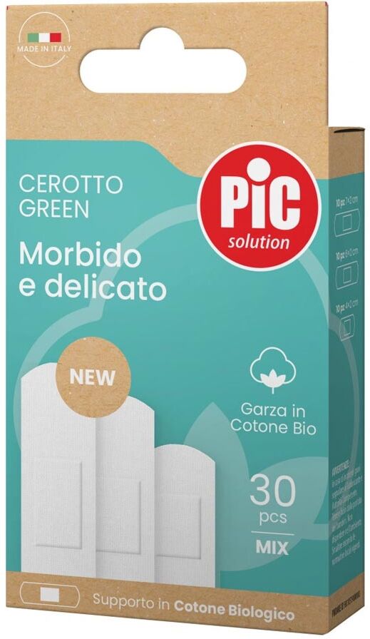 Pic Green - Cerotto Morbido e Delicato Garza in Cotone Bio, 30 cerotti mix