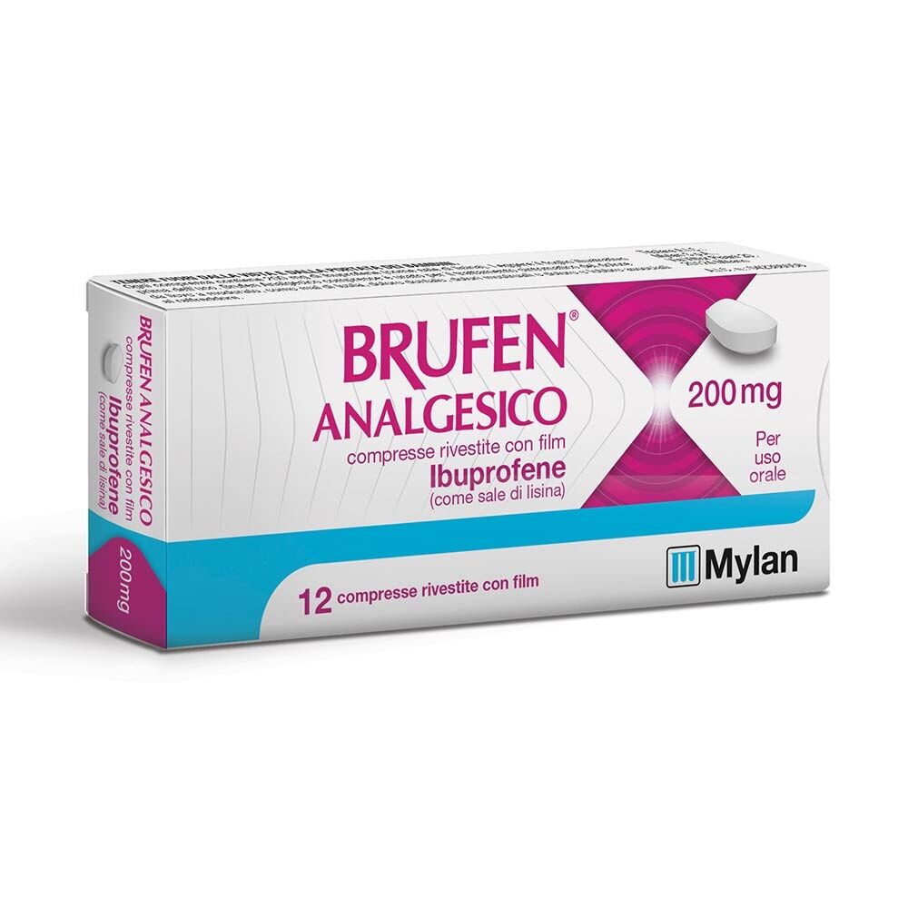 Mylan Brufen Analges 200mg Ibuprofene Trattamento del Dolore da Lieve a Moderato, 12 Compresse
