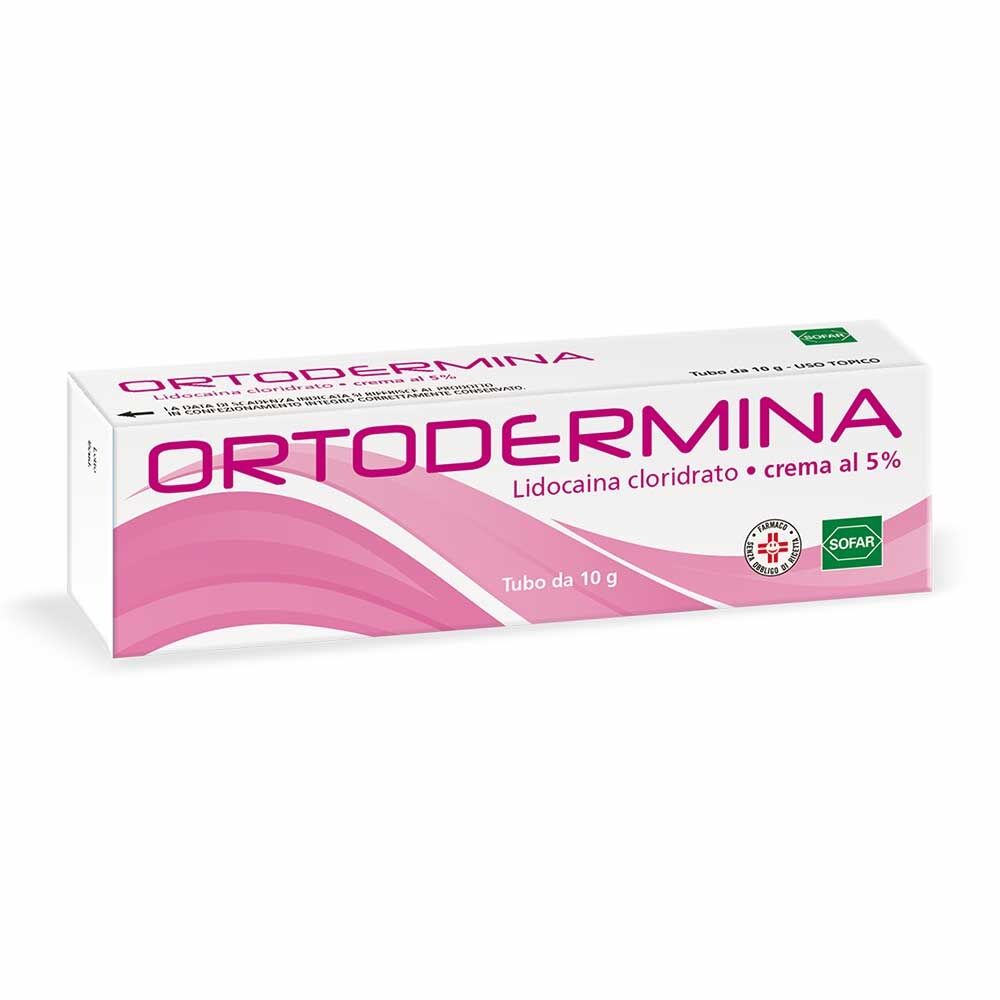 Alfasigma Ortodermina Crema 5% Lidocaina Cloridrato Anestetico Locale, 10g