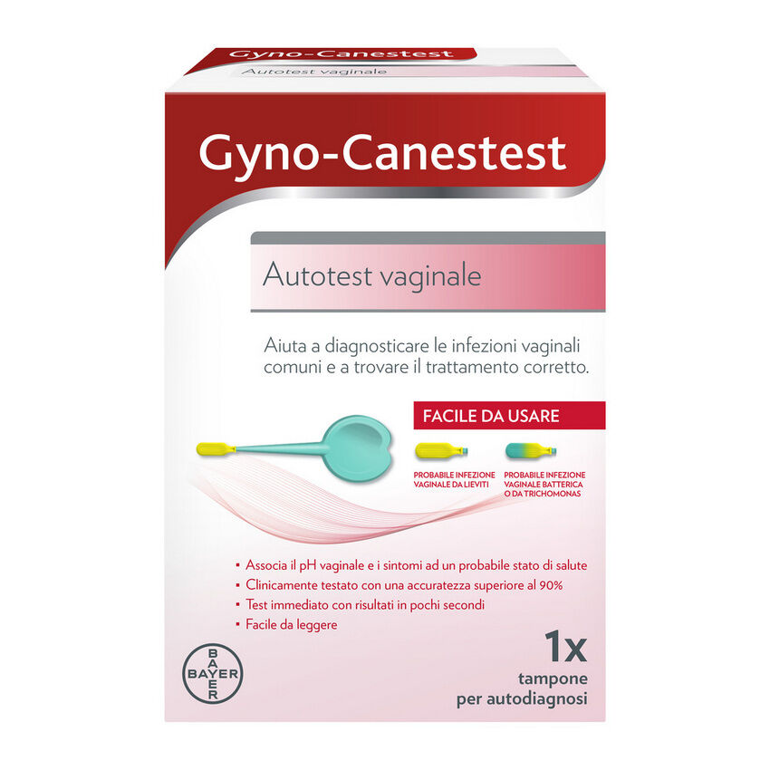 Bayer Spa Gyno-Canestest Autotest Vaginale Diagnosi Infezioni Vaginali, Candida, Vaginosi Batterica, 1 Tampone