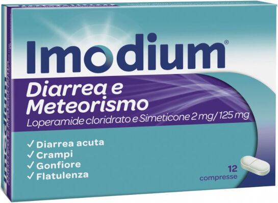 Johnson & Johnson Imodium 2mg+ 125mg Diarrea E Meteorismo 12 Compresse