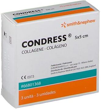 Smith & Nephew Condress Medicazione Con Collagene Equino 5x5 Cm 3 Pezzi