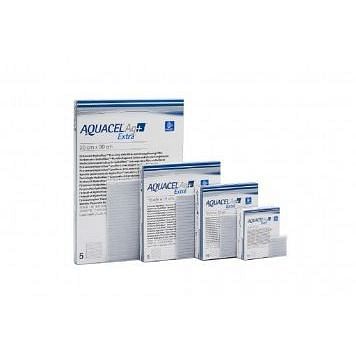 Convatec Medicazioni Medicazione In Hydrofiber E Ioni Argento Intessuta In Lyocell Aquacel Ag + Extra 15x15cm 5 Pezzi