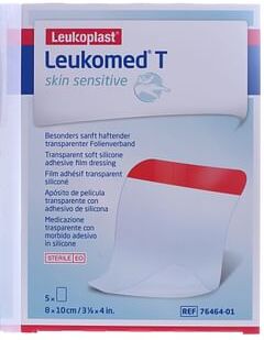 Bsn Medical Leukomed T Plus Skin Sensitive Medicazione Post Operatoria Trasparente Mpermeabile Con Massa Adesiva Al Silicone 8x10cm5 Pezzi