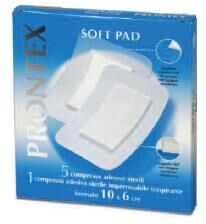 Safety Spa Garza Compressa Prontex Soft Pad 10x6 Cm 6 Pezzi (5 Tnt + 1 Impermeabile Aqua Pad)