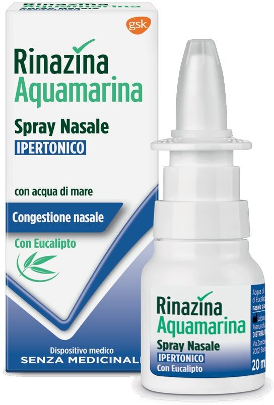 Glaxosmithkline C.Health.Spa Rinazina Aquamarina Spray Nasale Ipertonico Con Eucalipto 20 Ml