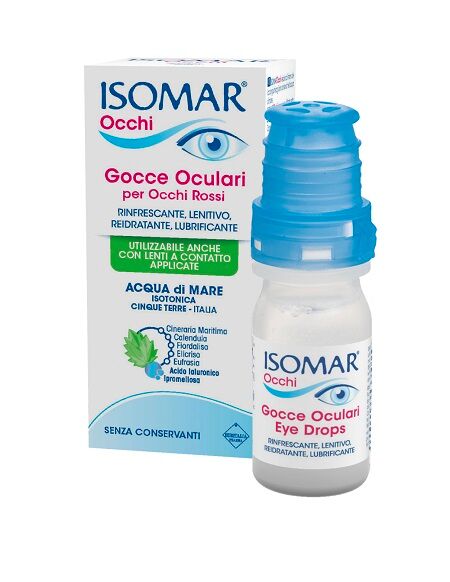Euritalia Pharma (Div.Coswell) Isomar Occhi Gocce Oculari All'Acido Ialuronico 0,20% 10 Ml Senza Conservanti