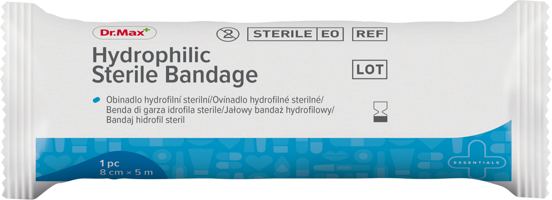 Dr.Max Hydrophilic Sterile Bandage 8 cm x 5 m