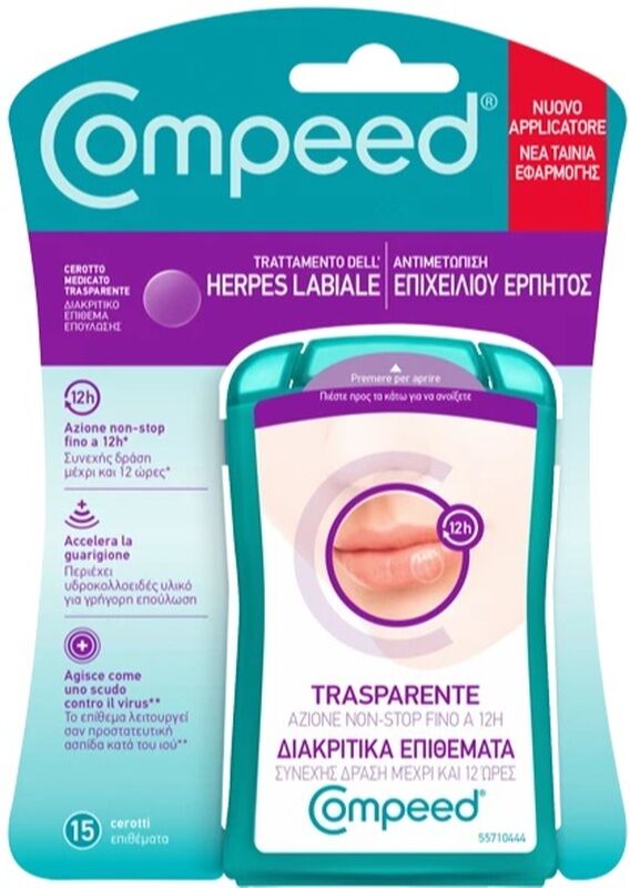 Compeed Herpes Cerottini Trasparenti 15 Patch Con Applicatore