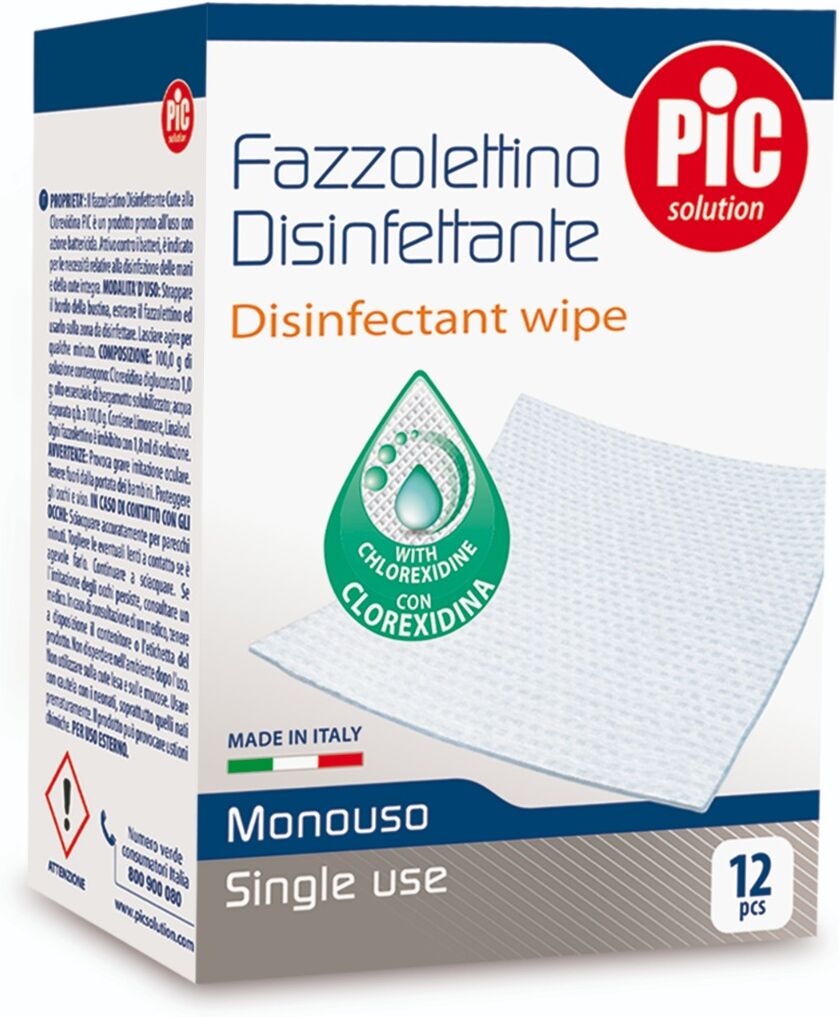 Pic Solution Fazzolettini Disinfettanti 12 Pezzi