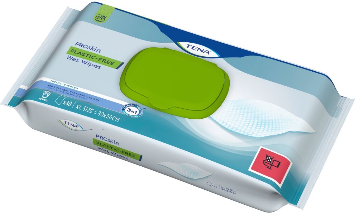 Tena Wet Wipes Salviette Umidificate Plastic Free 48 Pezzi