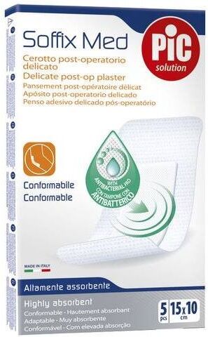 Pic Soffix Med Cerotto Post Operatorio Delicato 10x15 cm 5 Pezzi