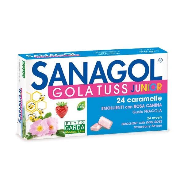 SANAGOL Gola Tuss Junior 24 Caramelle Gusto Fragola