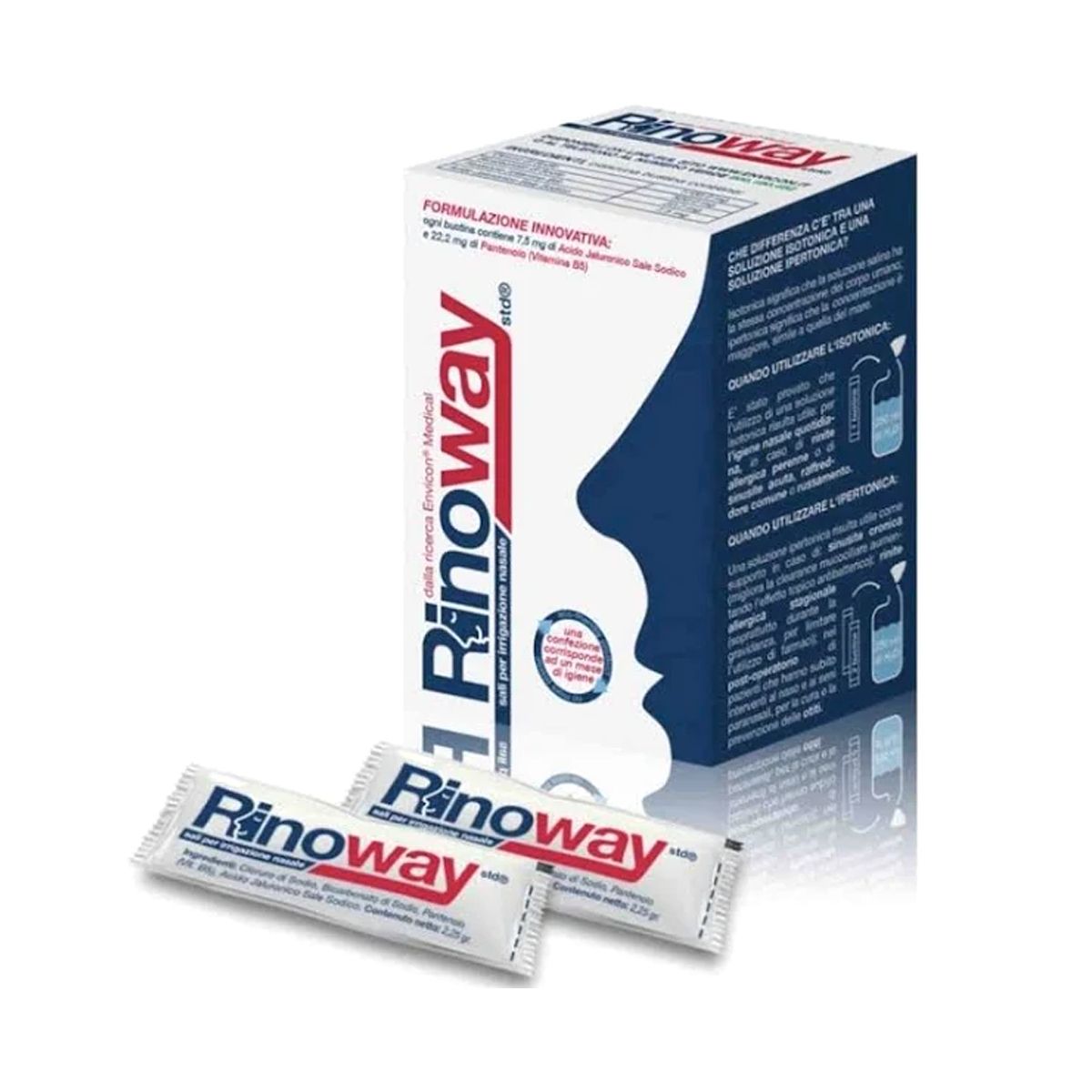 Envicon Medical Rinoway Doccia Per Irrigazione Nasale + 15 Sali Isotonici