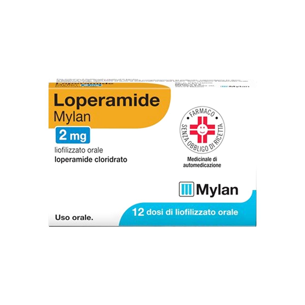 Mylan Loperamide 2mg Liofilizzato Orale Trattamento Diarrea 12 Dosi