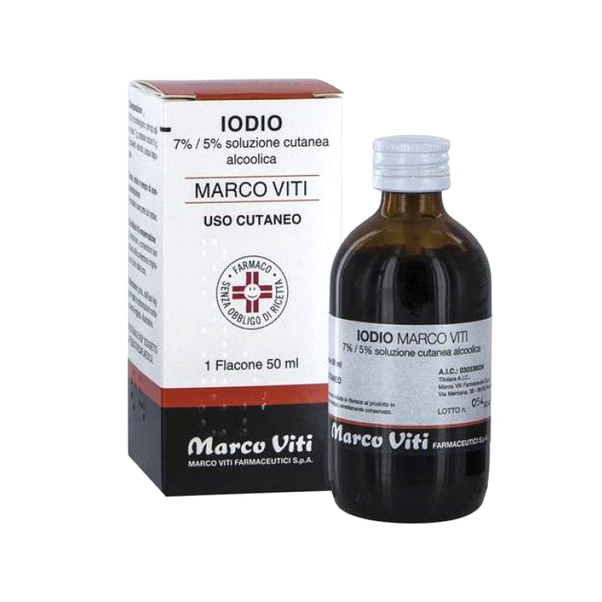 Marco Viti Iodio Soluzione Alcolica I Soluzione Cutanea 7%+5% Disinfettante 50ml