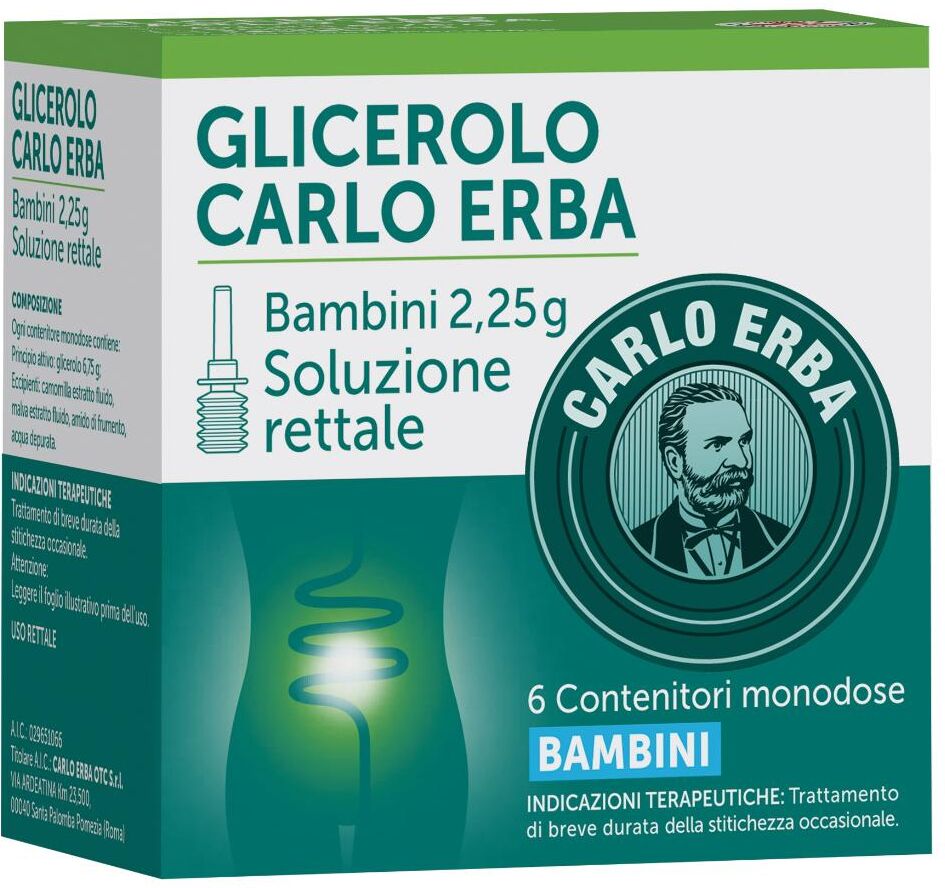 Johnson & Johnson Glicerolo Carlo Erba Bambini 2,25g soluzione rettale 6 contenitori monodose