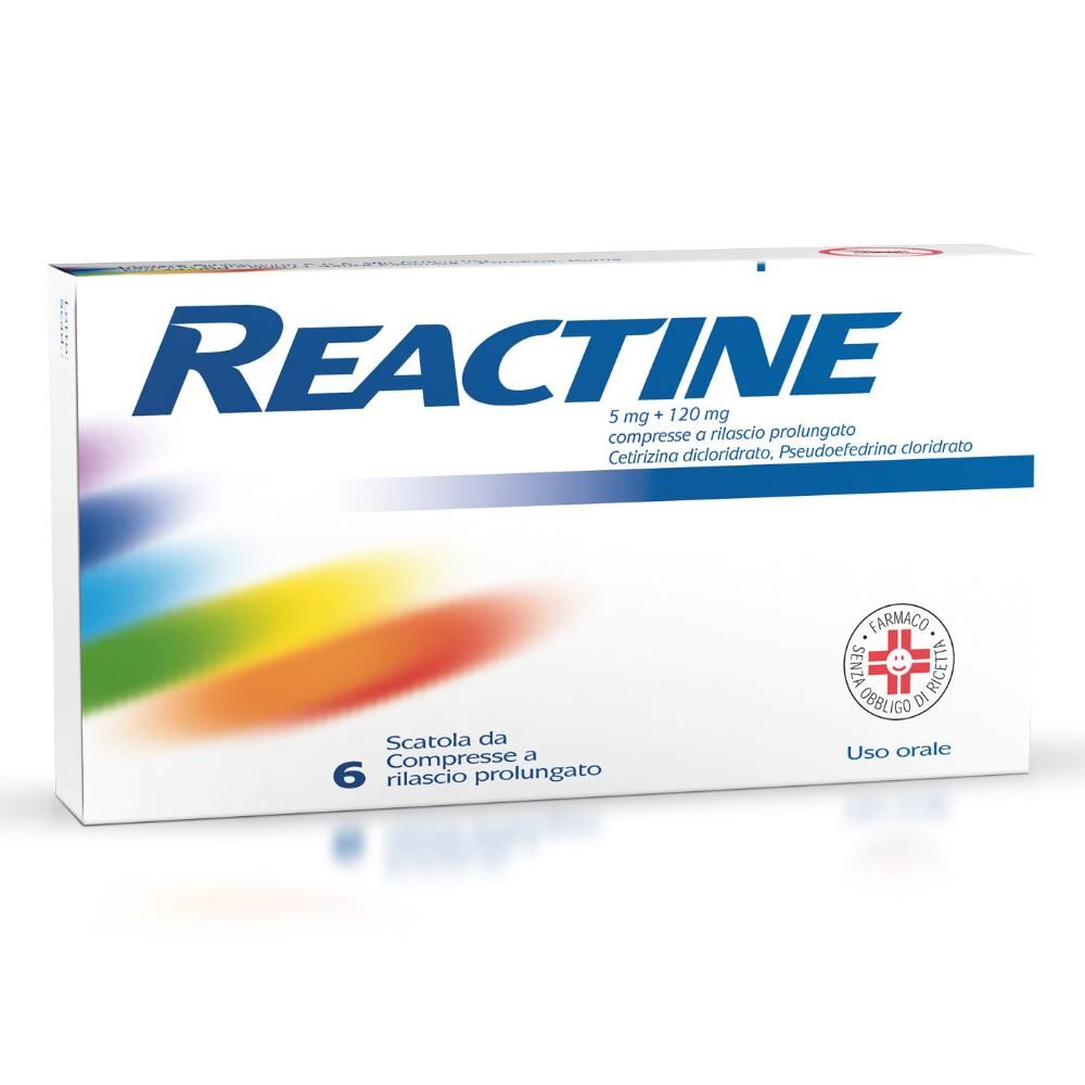 Johnson & Johnson Reactine 5 Mg + 120 Mg Compresse A Rilascio Prolungato, 6 Compresse In Blister Pvc-Aclar-Al