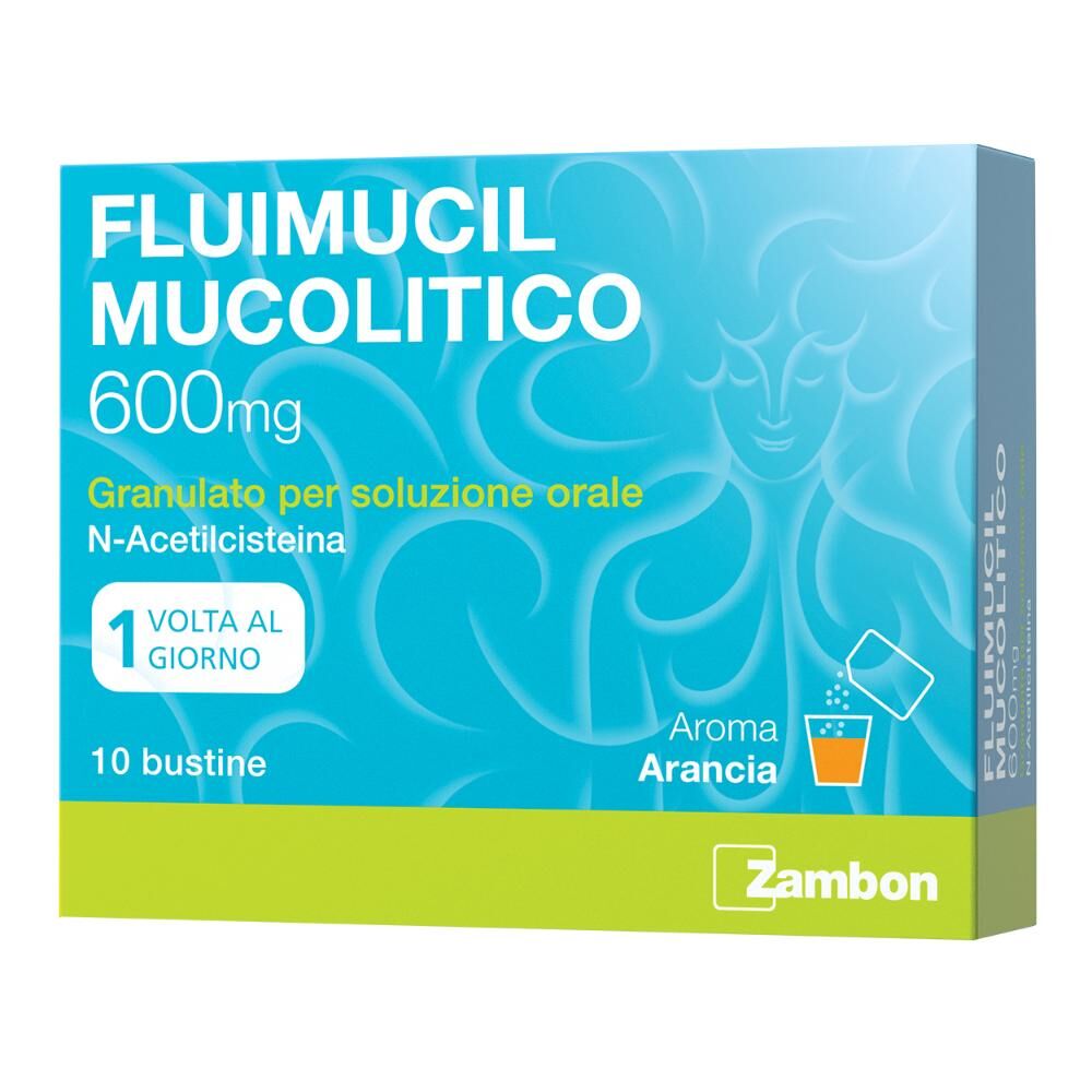 Zambon Fluimucil Mucol 600 Mg Granulato Per Soluzione Orale , 10 Bustine