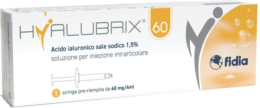 FIDIA FARMACEUTICI SpA Hyalubrix  Siringa intra-articolare 60 acido ialuronico 1,5% 60 mg 4 ml