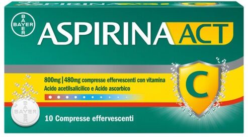 Bayer Aspirina act 10 compresse effervescenti 800+480mg