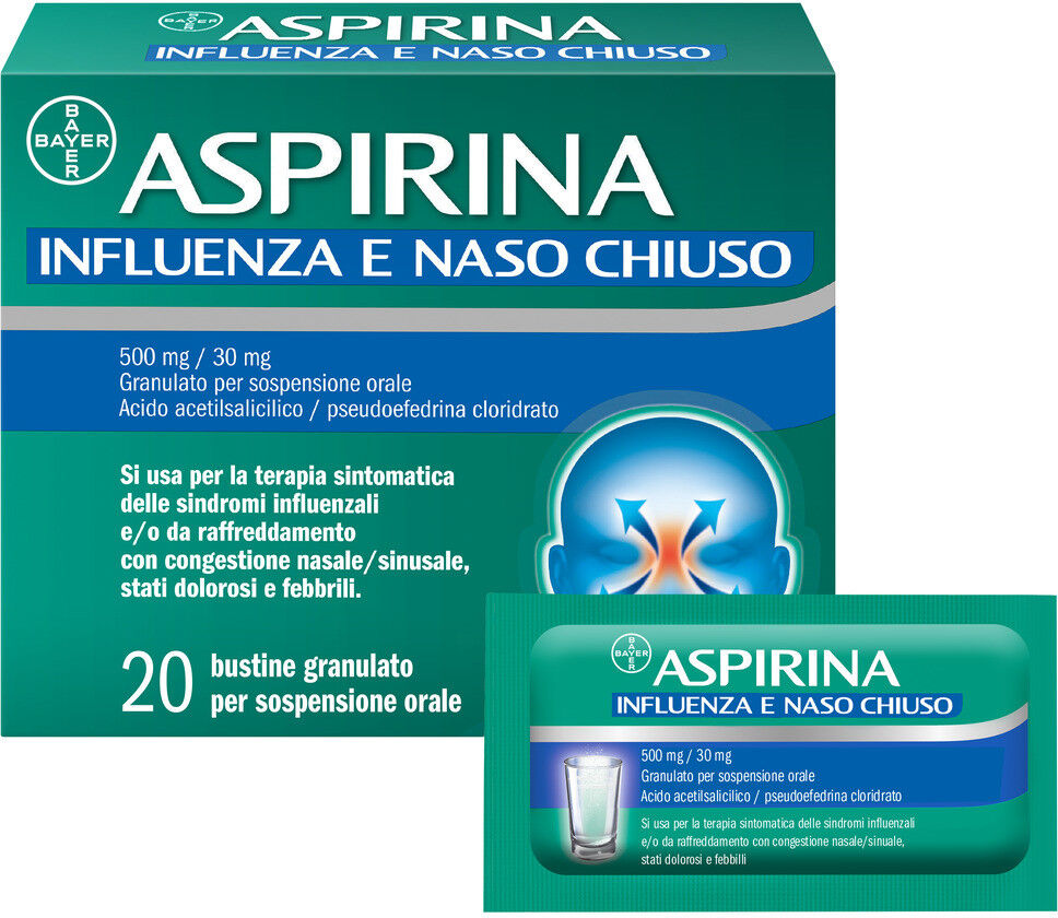 Bayer Aspirina Influenza e Naso Chiuso 20 Bustine