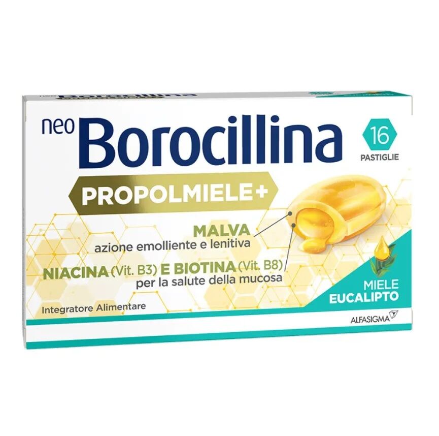 Alfasigma Neoborocillina Propolmiele 16 Pastiglie Miele Eucalipto