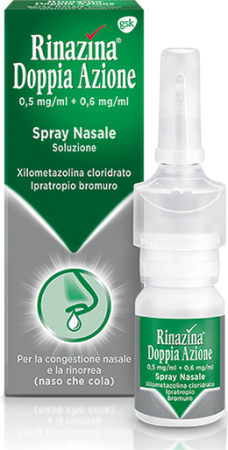 Novartis Rinazina Doppia Azione Spray Raffreddore e Rinite 10 ml 5mg + 6mg