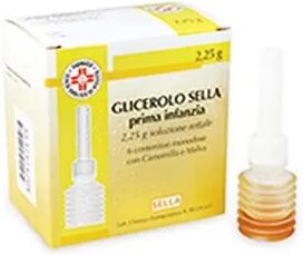 Sella Glicerolo Prima Infanzia 2,25g Soluzione Rettale 6 Contenitori Monodose con Camomilla e Malva