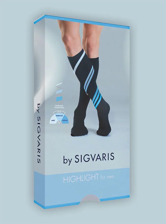 SIGVARIS Highlight For Men Gambaletto Compressivo Punta Chiusa Colore Marine Taglia L Normal