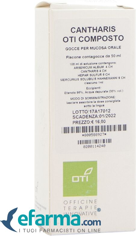 Oti Cantharis Composto In Gocce Medicinale Omeopatico 50 ml