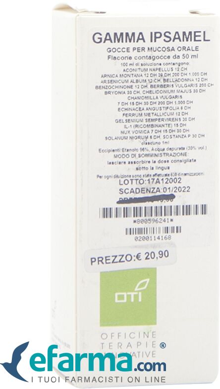 Oti Gamma Ipsamel Gocce Medicinale Omeopatico 50 ml