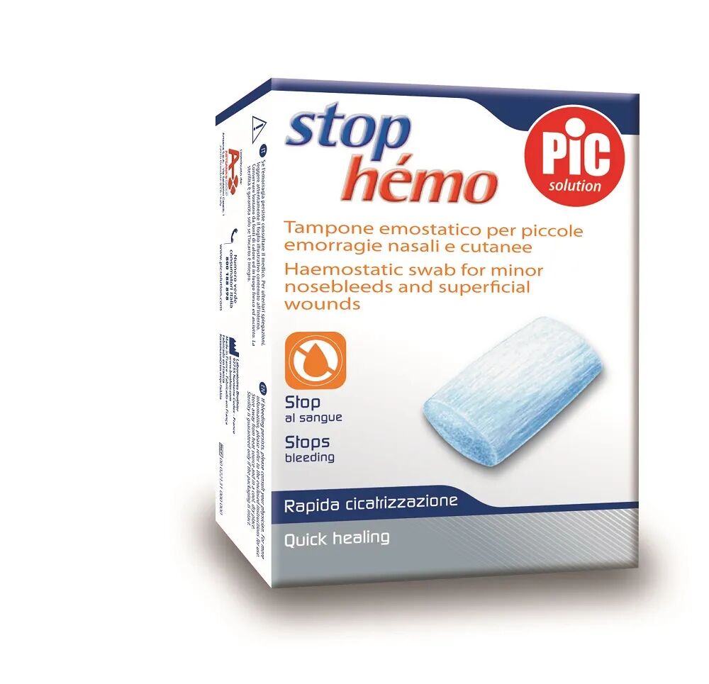 Pic Solution Pic Stop Hemo Tampone Emostatico per Piccole Emorragie Nasali e Cutanee 5 Pezzi