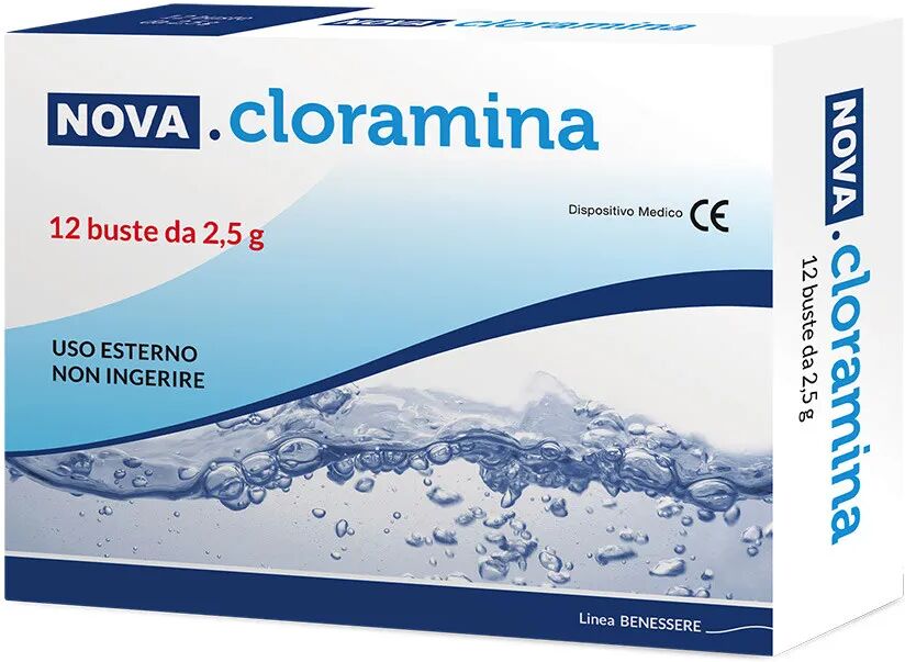 NOVA ARGENTIA Nova Cloramina Per Igiene Intima e Pulizia della Cute 12 Buste