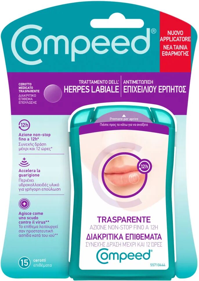 Compeed Herpes Cerottini Trasparenti 15 Patch Con Applicatore