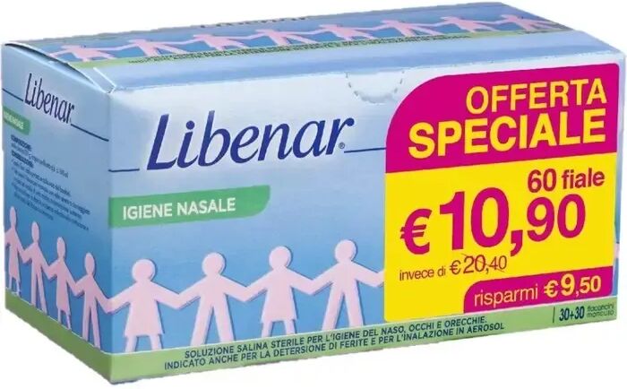 Libenar Soluzione Fisiologica Per Lavaggi Nasali - PROMO 60 Flaconcini