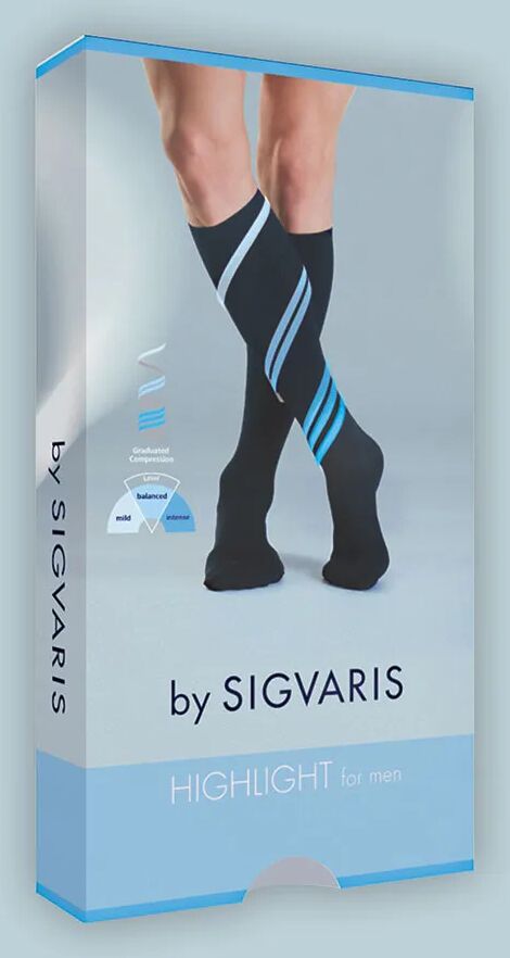 SIGVARIS Highlight For Men Gambaletto Compressivo Punta Chiusa Colore Marine Taglia M Normal