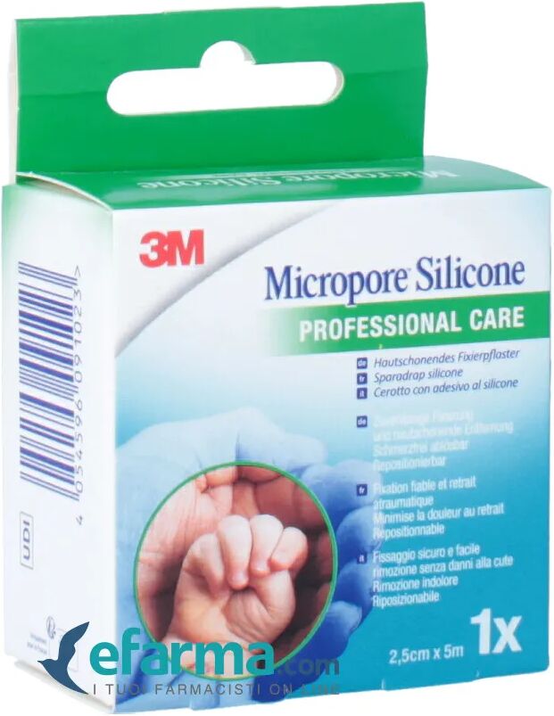 3M Italia Micropore Cerotto Su Rocchetto Silicone cm 2,5x5m