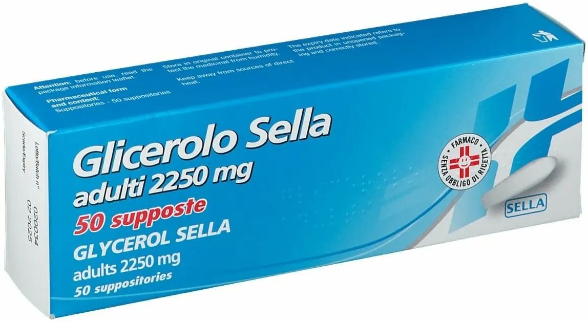 Sella Glicerolo Adulti 2250 mg Stitichezza Occasionale 50 Supposte