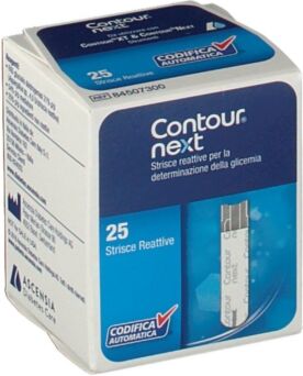 Ascensia Contour Next 25 Strisce Reattive Controllo Glicemia