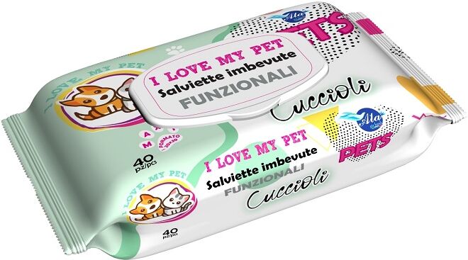 ALA Srl A+cure i love my pet funzionale salviette pop-up cuccioli 40 pezzi ricarica