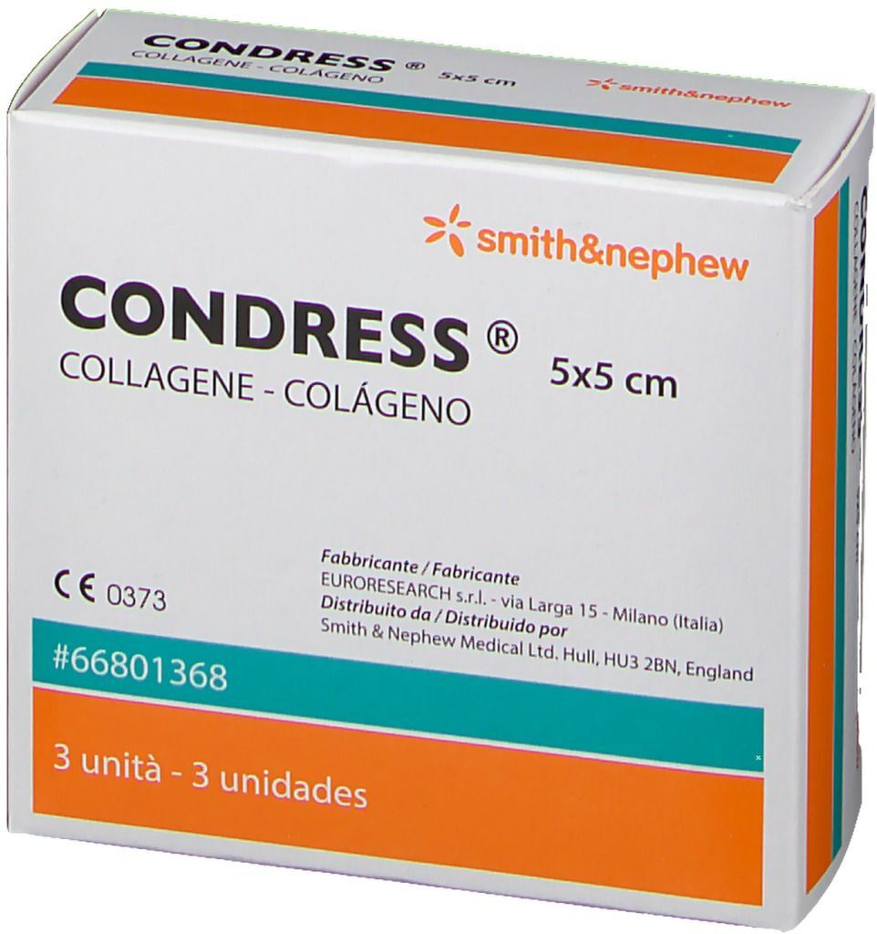 PHARMAIDEA Srl Condress Collagene Equino 5x5cm 3 Pezzi