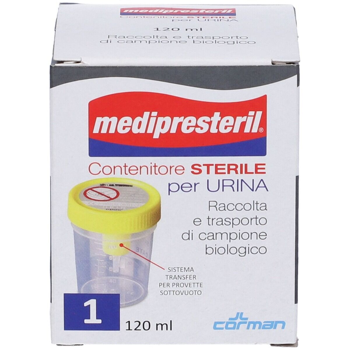 medi presteril medipresteril contenitore urina sterile con sistema transfert 120 ml